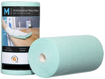 Antibacterial Heavy Duty Premium Wavy Wipes  / Cleaning Cloth Green, 300mm x 500mm, 90 Sheets, 80GSM